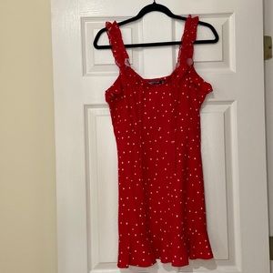 Red dress with heart prints